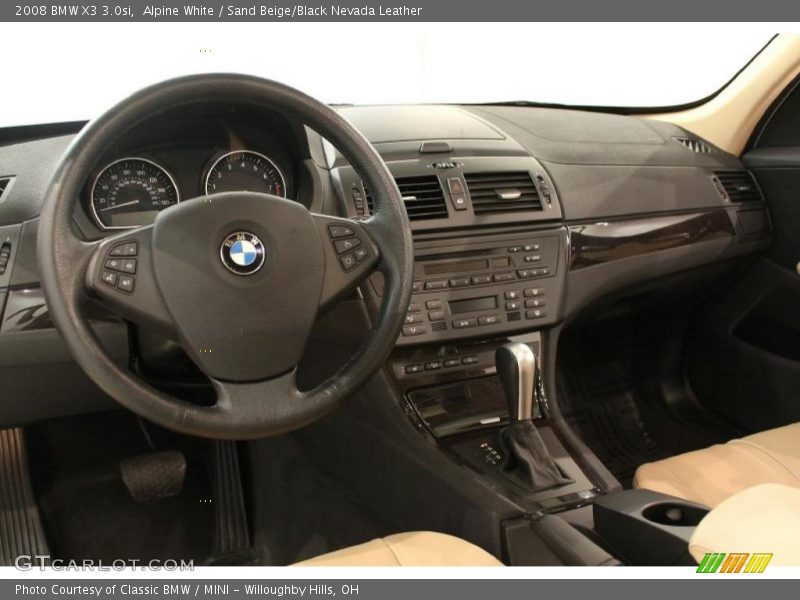 Alpine White / Sand Beige/Black Nevada Leather 2008 BMW X3 3.0si