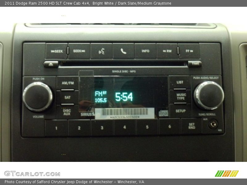 Bright White / Dark Slate/Medium Graystone 2011 Dodge Ram 2500 HD SLT Crew Cab 4x4