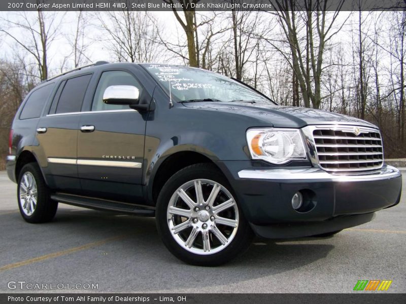 Steel Blue Metallic / Dark Khaki/Light Graystone 2007 Chrysler Aspen Limited HEMI 4WD
