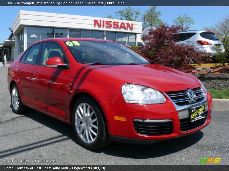 Salsa Red / Pure Beige 2008 Volkswagen Jetta Wolfsburg Edition Sedan