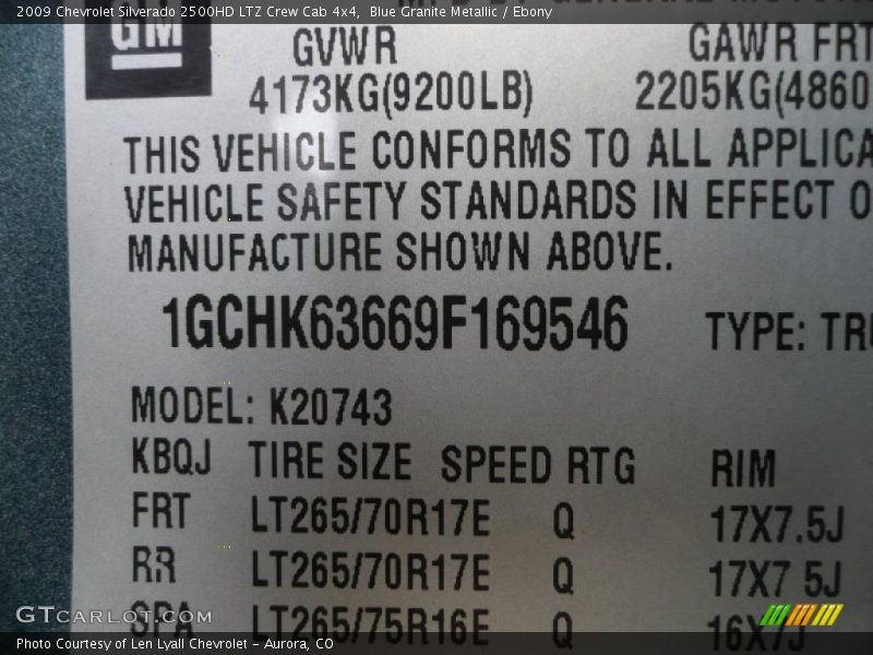 Blue Granite Metallic / Ebony 2009 Chevrolet Silverado 2500HD LTZ Crew Cab 4x4