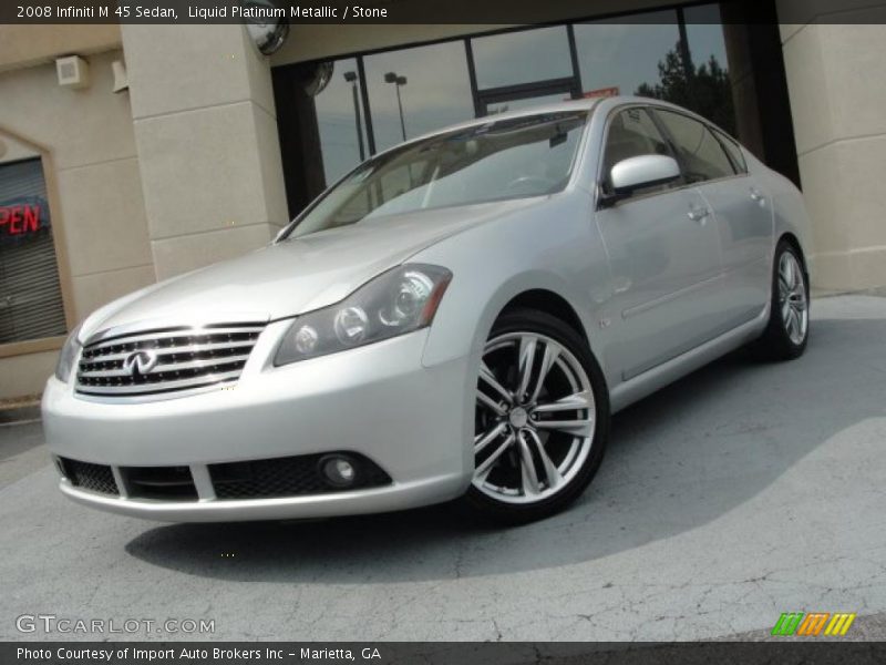 Liquid Platinum Metallic / Stone 2008 Infiniti M 45 Sedan