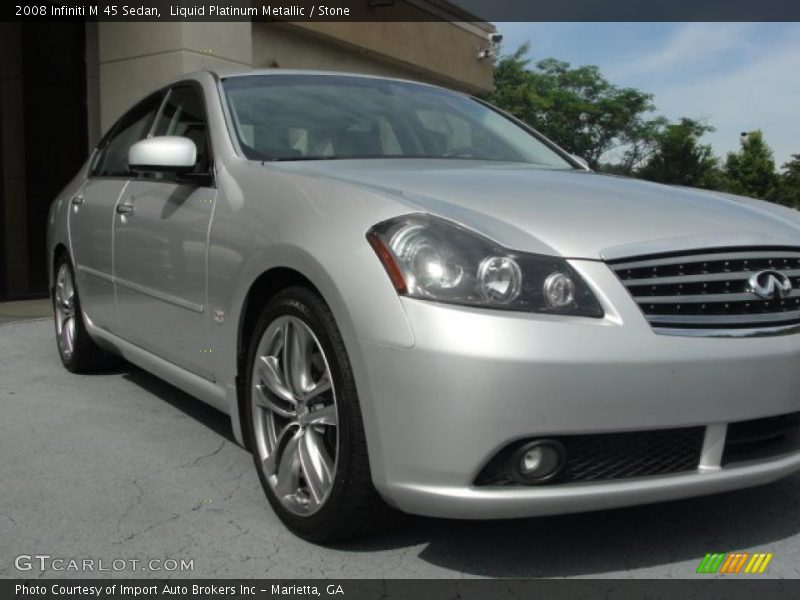 Liquid Platinum Metallic / Stone 2008 Infiniti M 45 Sedan