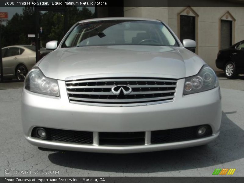 Liquid Platinum Metallic / Stone 2008 Infiniti M 45 Sedan