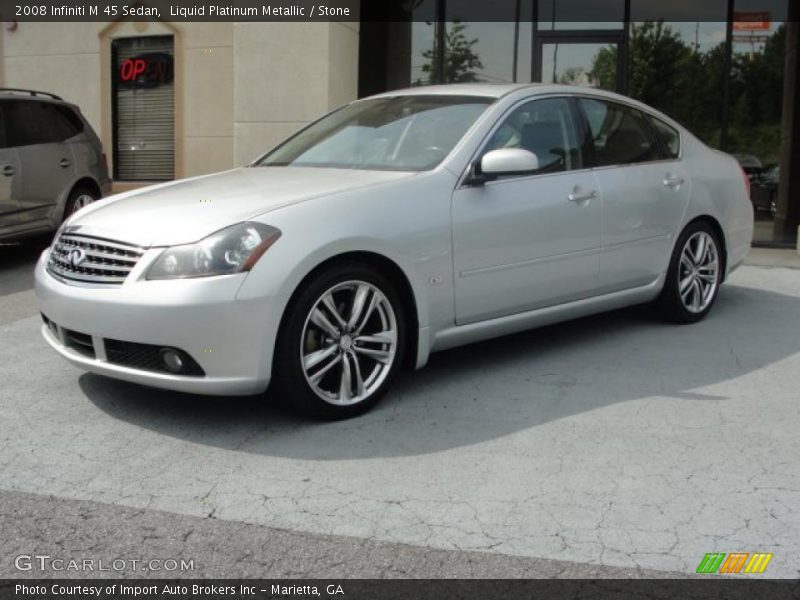 Liquid Platinum Metallic / Stone 2008 Infiniti M 45 Sedan