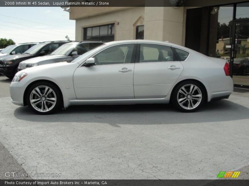 Liquid Platinum Metallic / Stone 2008 Infiniti M 45 Sedan