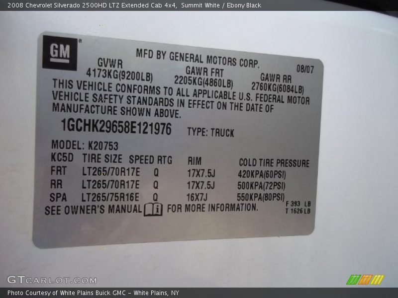 Summit White / Ebony Black 2008 Chevrolet Silverado 2500HD LTZ Extended Cab 4x4