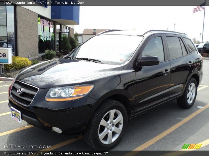 Ebony Black / Gray 2008 Hyundai Santa Fe SE 4WD