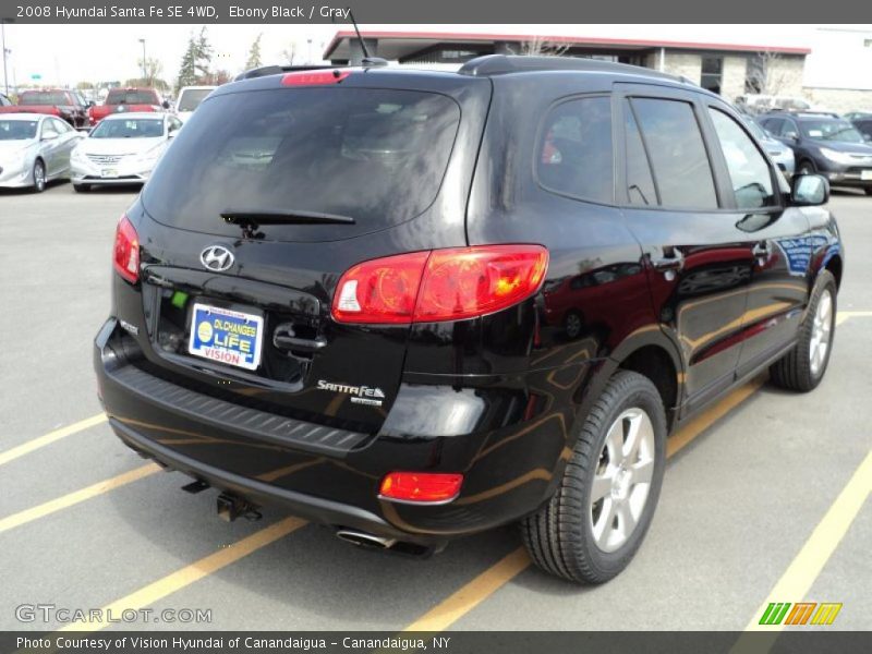 Ebony Black / Gray 2008 Hyundai Santa Fe SE 4WD