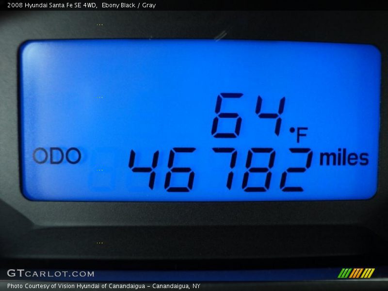 Ebony Black / Gray 2008 Hyundai Santa Fe SE 4WD