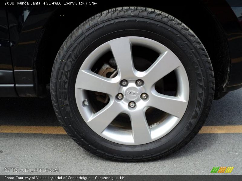 Ebony Black / Gray 2008 Hyundai Santa Fe SE 4WD
