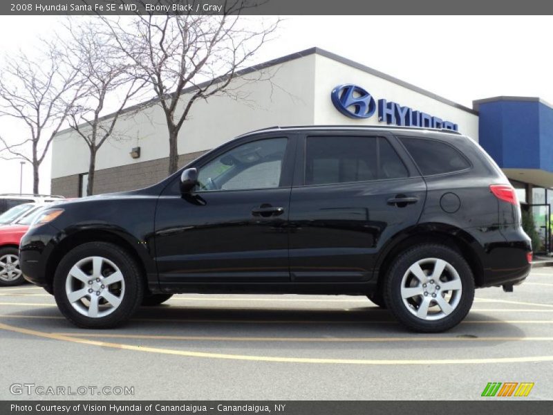 Ebony Black / Gray 2008 Hyundai Santa Fe SE 4WD