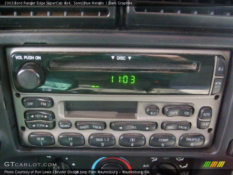 Sonic Blue Metallic / Dark Graphite 2003 Ford Ranger Edge SuperCab 4x4