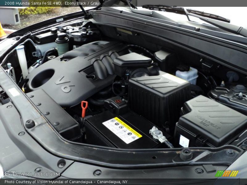 Ebony Black / Gray 2008 Hyundai Santa Fe SE 4WD
