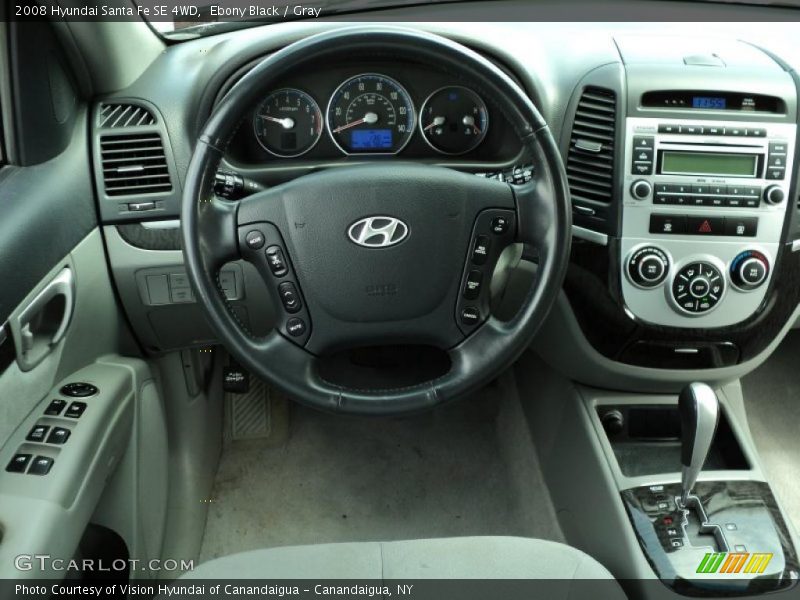 Ebony Black / Gray 2008 Hyundai Santa Fe SE 4WD