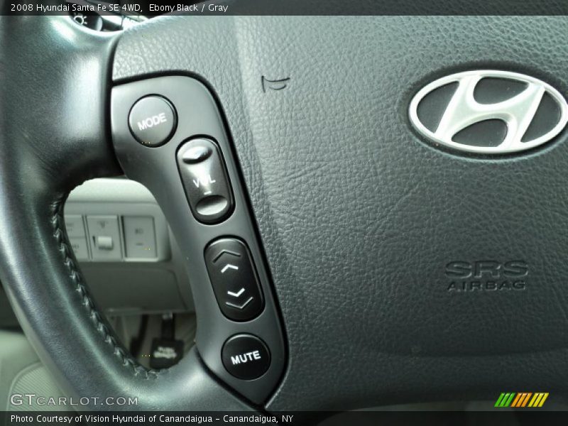 Ebony Black / Gray 2008 Hyundai Santa Fe SE 4WD