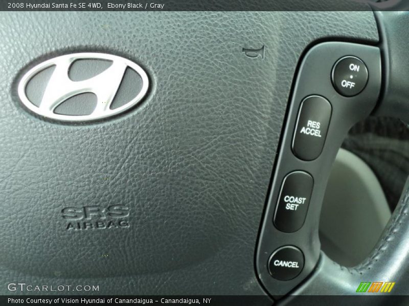 Ebony Black / Gray 2008 Hyundai Santa Fe SE 4WD