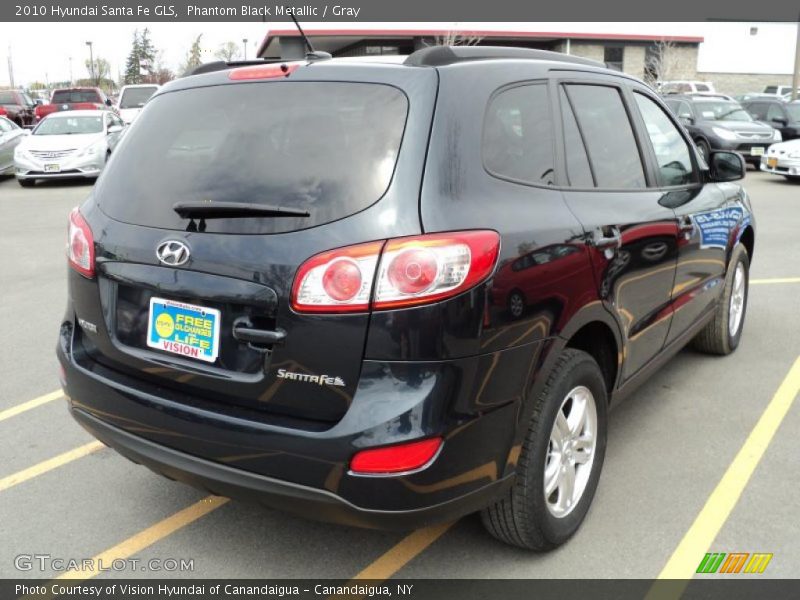 Phantom Black Metallic / Gray 2010 Hyundai Santa Fe GLS