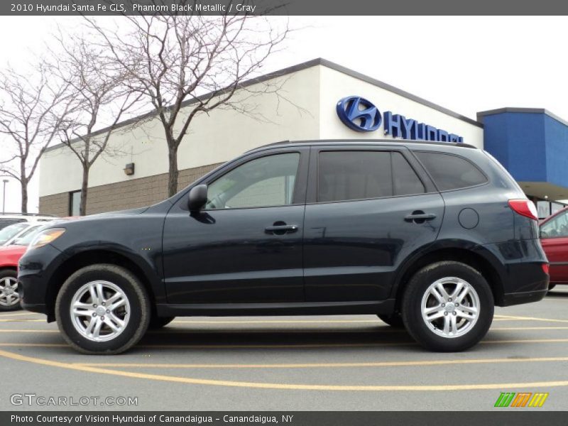 Phantom Black Metallic / Gray 2010 Hyundai Santa Fe GLS