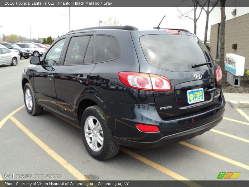 Phantom Black Metallic / Gray 2010 Hyundai Santa Fe GLS