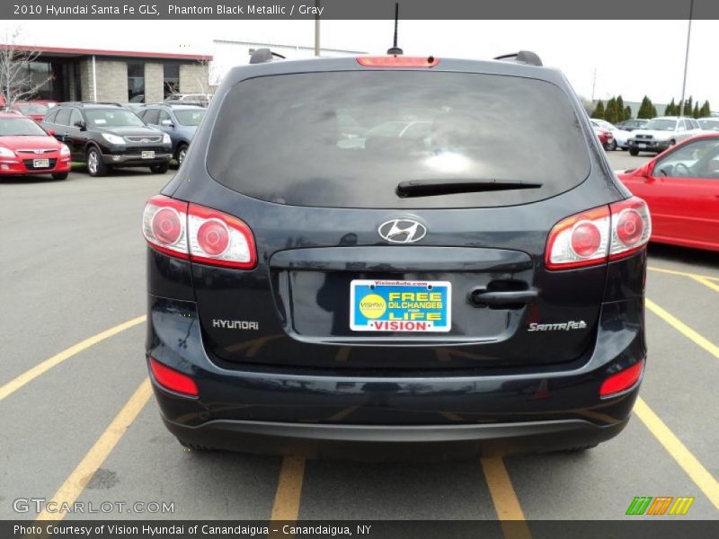 Phantom Black Metallic / Gray 2010 Hyundai Santa Fe GLS