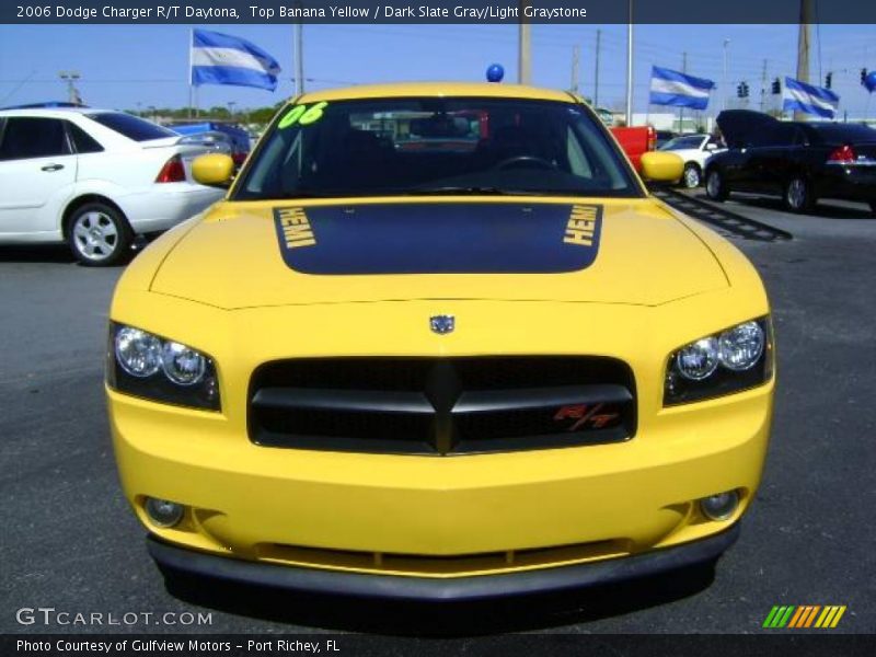 Top Banana Yellow / Dark Slate Gray/Light Graystone 2006 Dodge Charger R/T Daytona