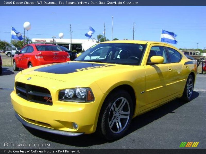 Top Banana Yellow / Dark Slate Gray/Light Graystone 2006 Dodge Charger R/T Daytona