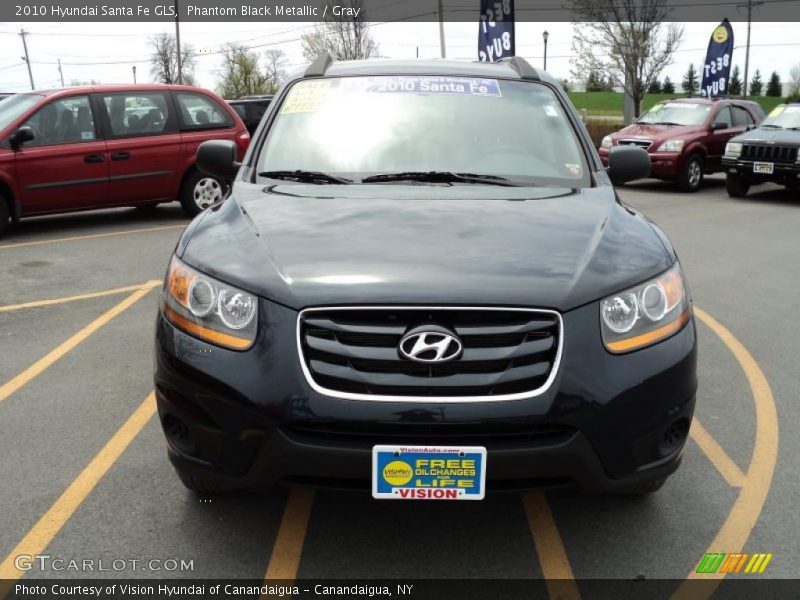 Phantom Black Metallic / Gray 2010 Hyundai Santa Fe GLS