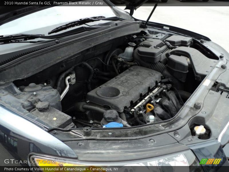 Phantom Black Metallic / Gray 2010 Hyundai Santa Fe GLS