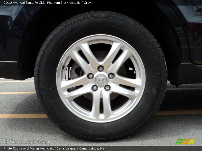 Phantom Black Metallic / Gray 2010 Hyundai Santa Fe GLS