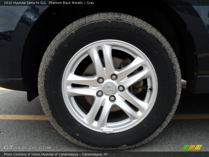 Phantom Black Metallic / Gray 2010 Hyundai Santa Fe GLS