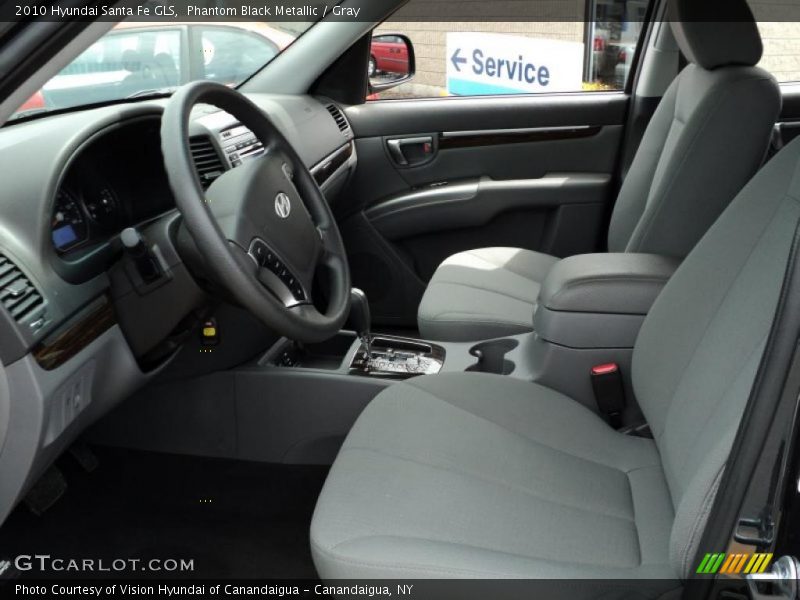 Phantom Black Metallic / Gray 2010 Hyundai Santa Fe GLS