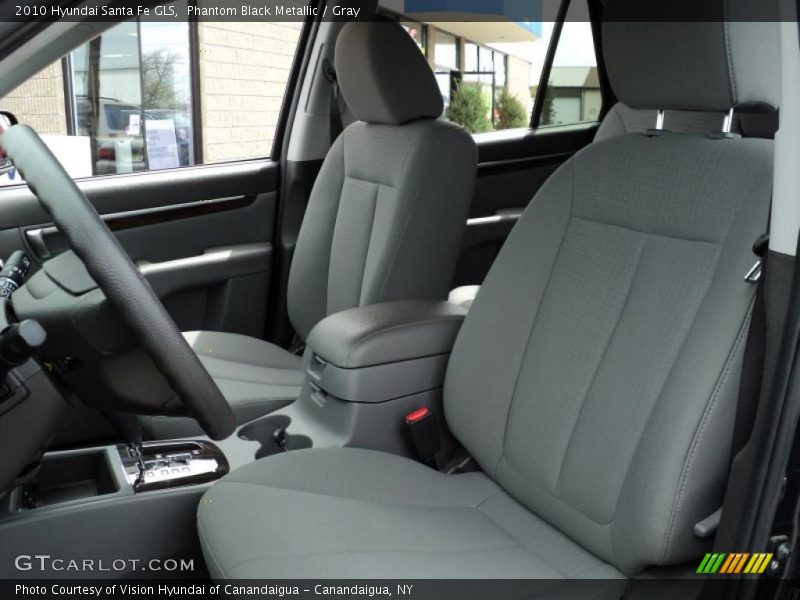 Phantom Black Metallic / Gray 2010 Hyundai Santa Fe GLS