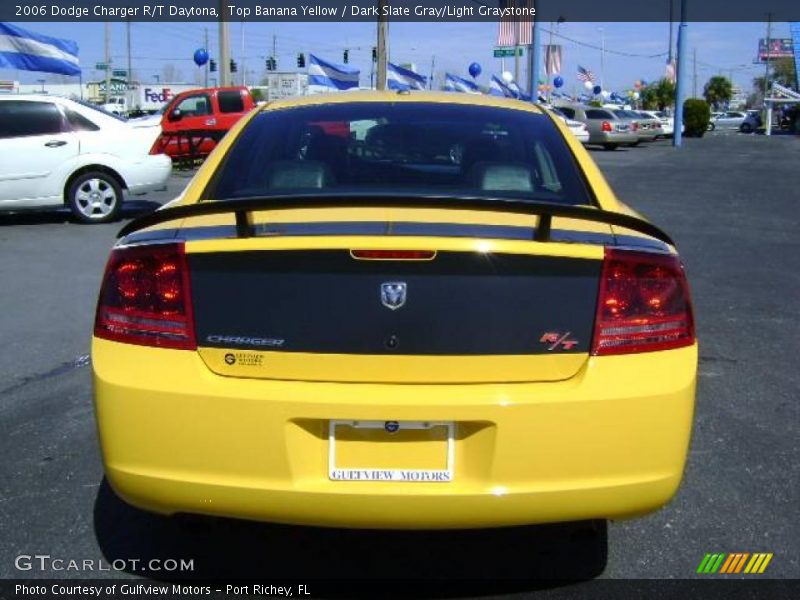 Top Banana Yellow / Dark Slate Gray/Light Graystone 2006 Dodge Charger R/T Daytona