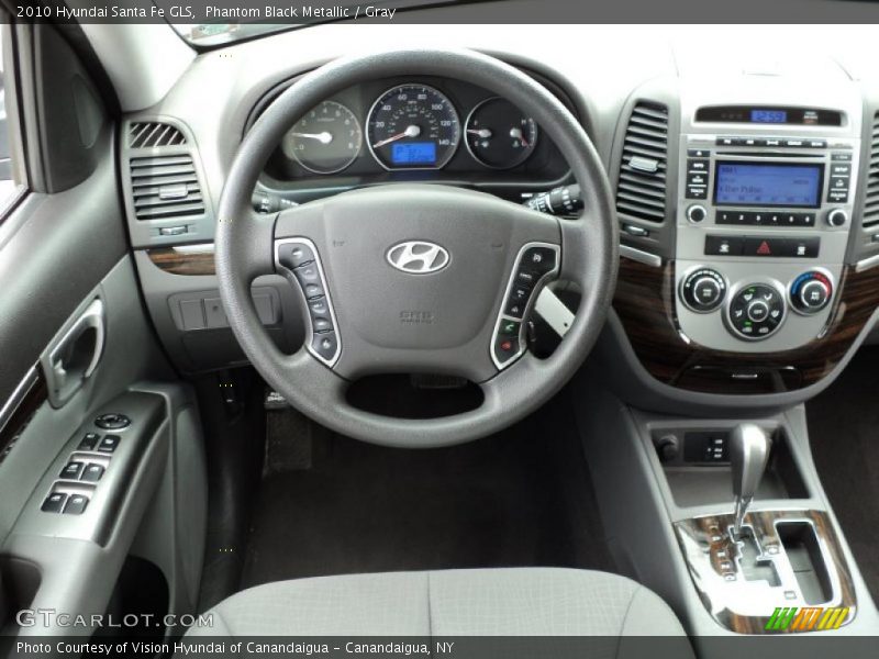 Phantom Black Metallic / Gray 2010 Hyundai Santa Fe GLS