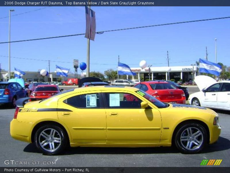 Top Banana Yellow / Dark Slate Gray/Light Graystone 2006 Dodge Charger R/T Daytona
