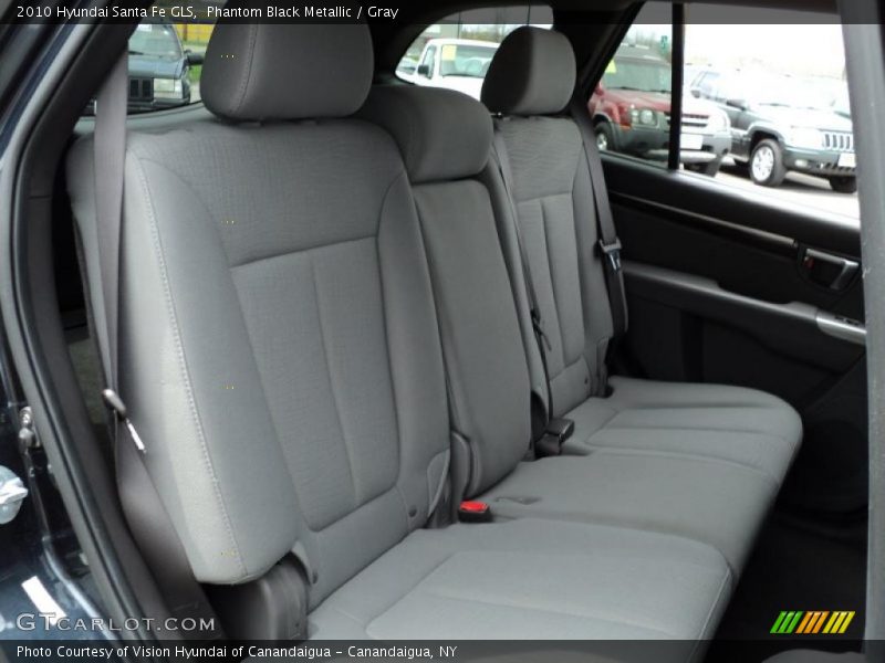 Phantom Black Metallic / Gray 2010 Hyundai Santa Fe GLS