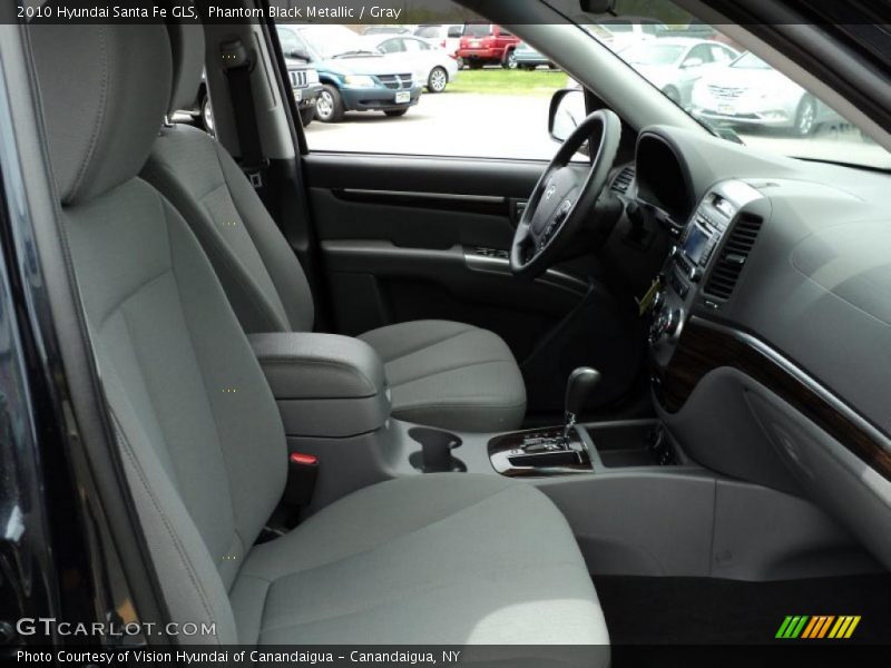 Phantom Black Metallic / Gray 2010 Hyundai Santa Fe GLS