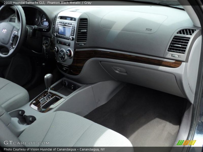 Phantom Black Metallic / Gray 2010 Hyundai Santa Fe GLS