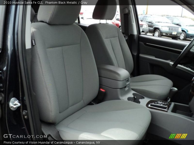 Phantom Black Metallic / Gray 2010 Hyundai Santa Fe GLS