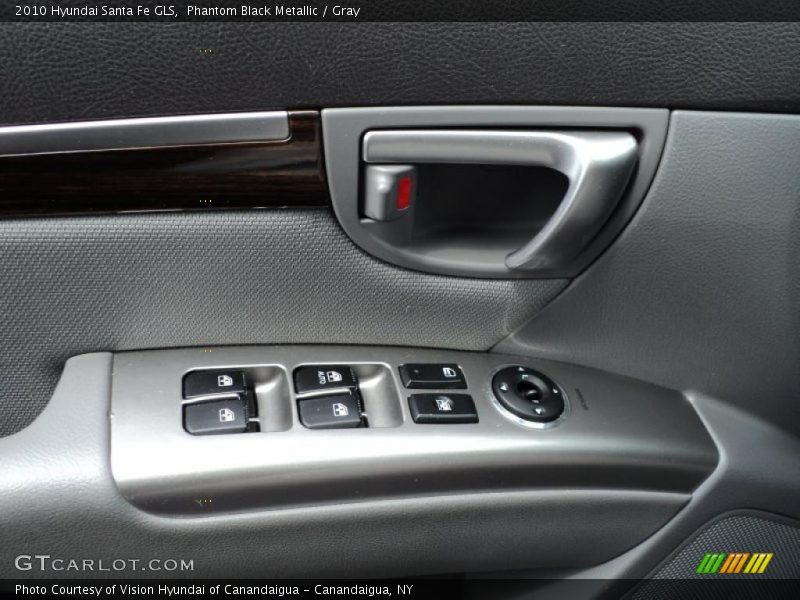 Phantom Black Metallic / Gray 2010 Hyundai Santa Fe GLS