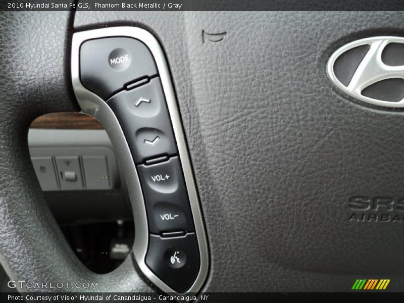 Phantom Black Metallic / Gray 2010 Hyundai Santa Fe GLS