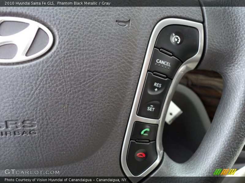 Phantom Black Metallic / Gray 2010 Hyundai Santa Fe GLS