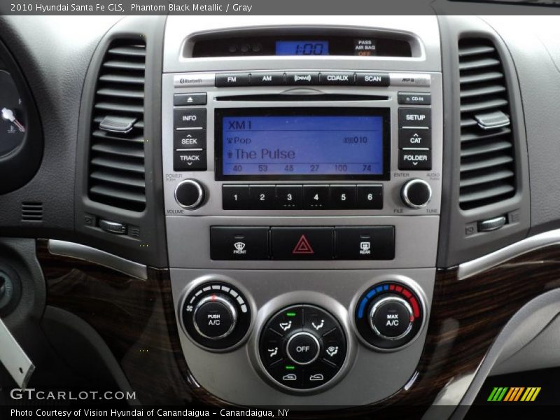 Phantom Black Metallic / Gray 2010 Hyundai Santa Fe GLS