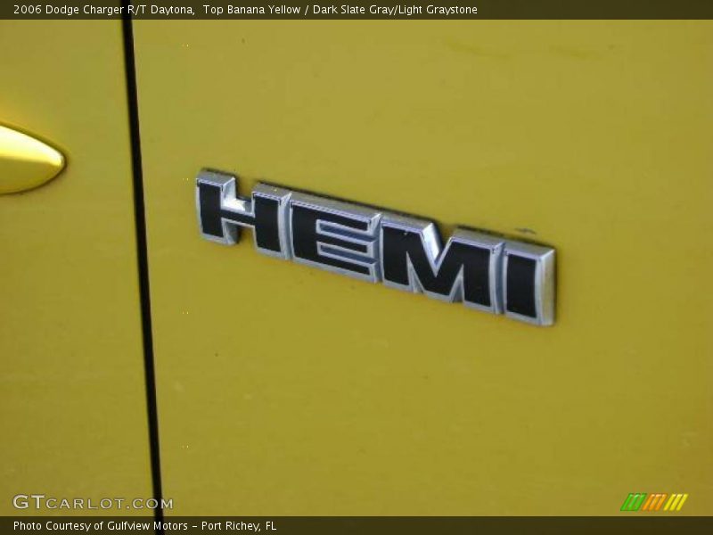 Top Banana Yellow / Dark Slate Gray/Light Graystone 2006 Dodge Charger R/T Daytona