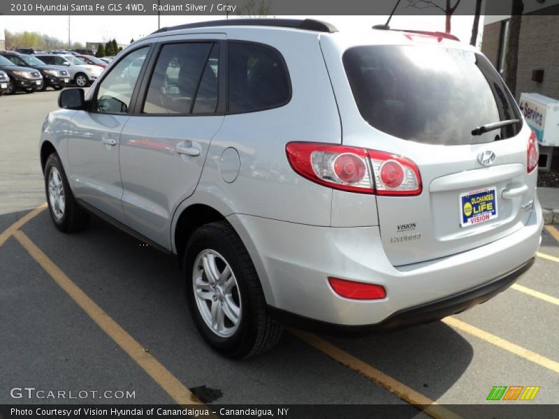 Radiant Silver / Gray 2010 Hyundai Santa Fe GLS 4WD