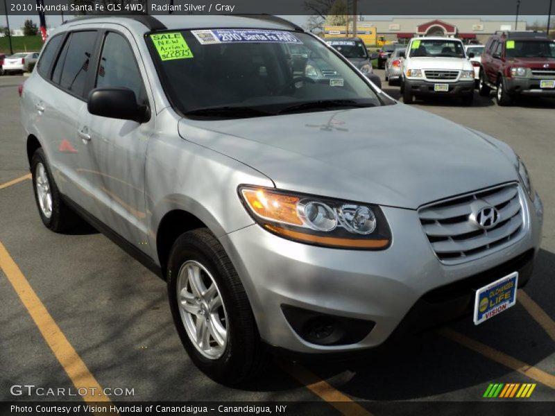 Radiant Silver / Gray 2010 Hyundai Santa Fe GLS 4WD