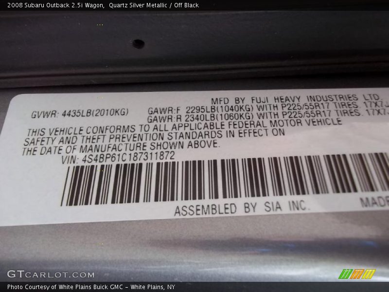 Quartz Silver Metallic / Off Black 2008 Subaru Outback 2.5i Wagon