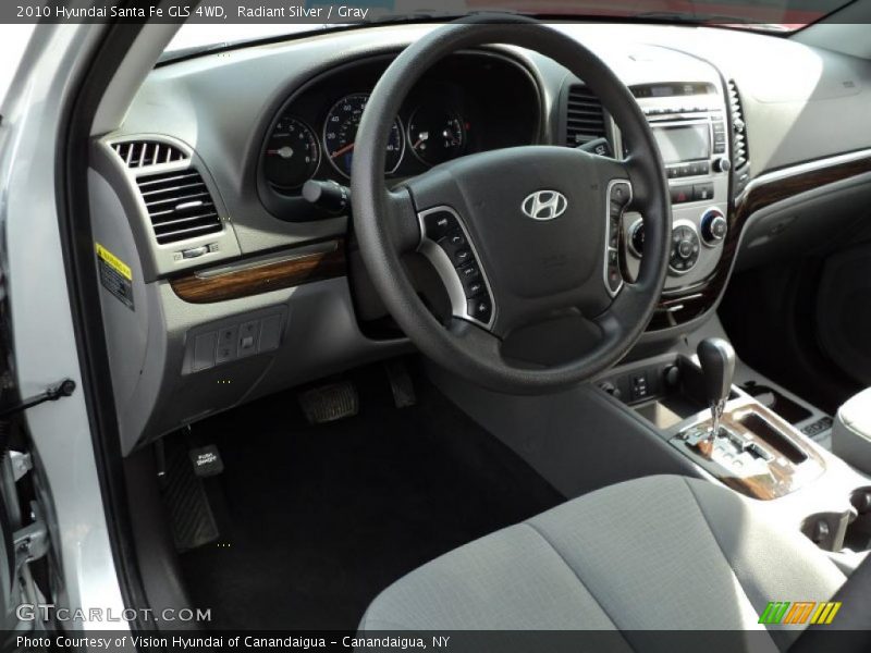 Radiant Silver / Gray 2010 Hyundai Santa Fe GLS 4WD