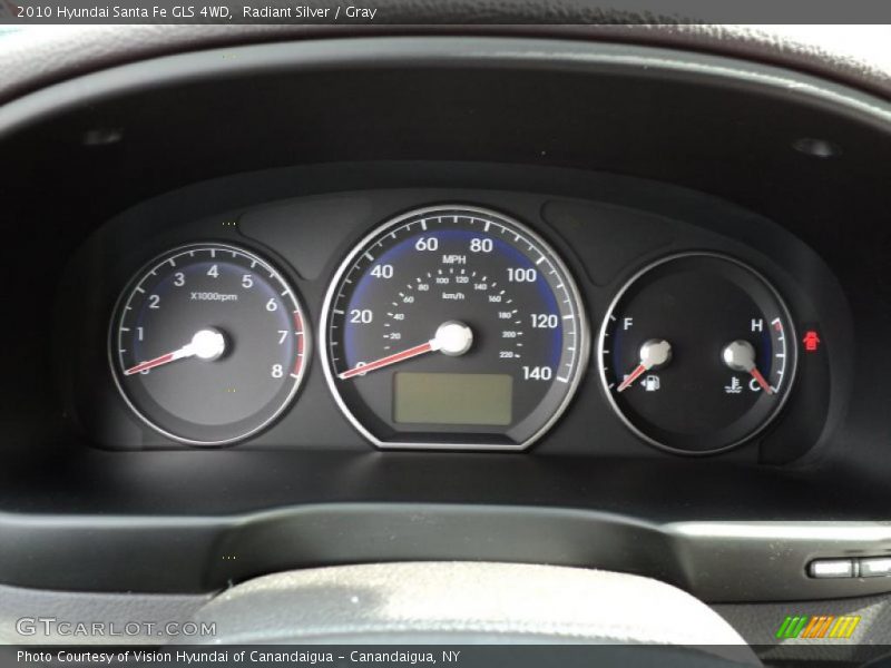 Radiant Silver / Gray 2010 Hyundai Santa Fe GLS 4WD